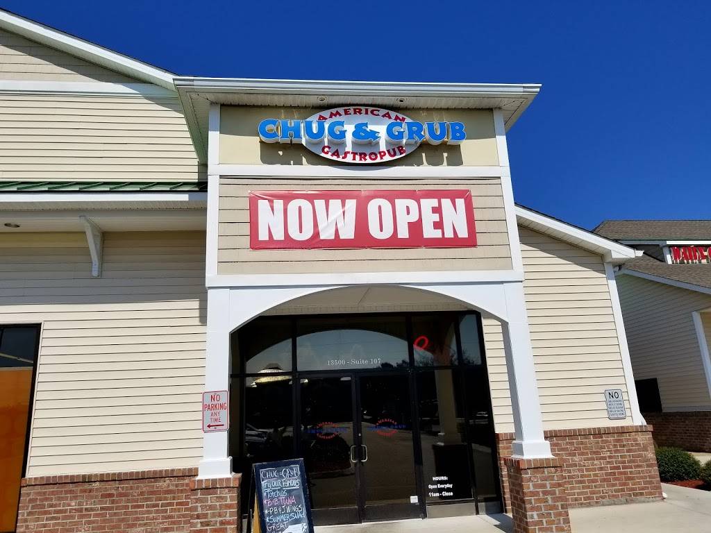 Chug & Grub | restaurant | 13500 NC-50 suite 107, Surf City, NC 28445, USA | 9103290555 OR +1 910-329-0555