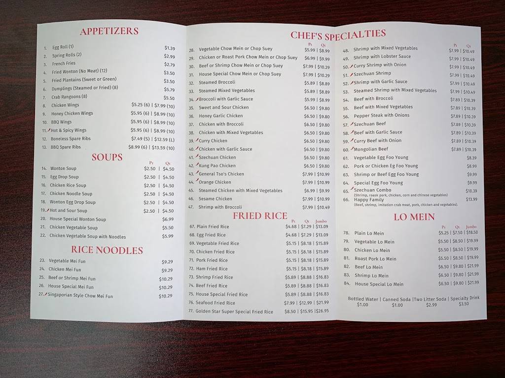 Golden Star Chinese Restaurant | meal delivery | 2360 W 68th St Suite 121, Hialeah, FL 33016, USA | 3058226111 OR +1 305-822-6111