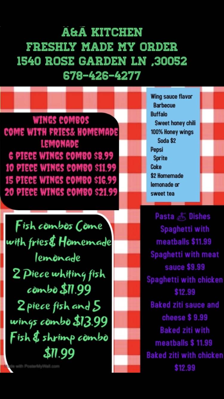 Manny one stop shop A&A kitchen freshly made by order | restaurant | 1540 Rose Garden Ln, Loganville, GA 30052, USA | 6784264277 OR +1 678-426-4277