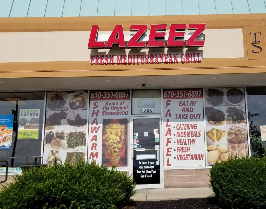 Lazeez Fresh Mediterranean | restaurant | 4666 Broadway, Allentown, PA 18104, USA | 6103516897 OR +1 610-351-6897