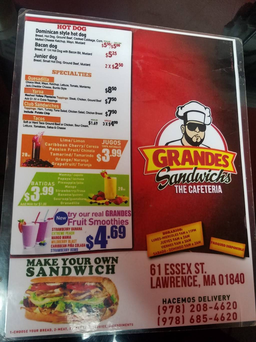 Grandes Chimis | restaurant | 592 Essex St, Lawrence, MA 01840, USA | 9782084620 OR +1 978-208-4620