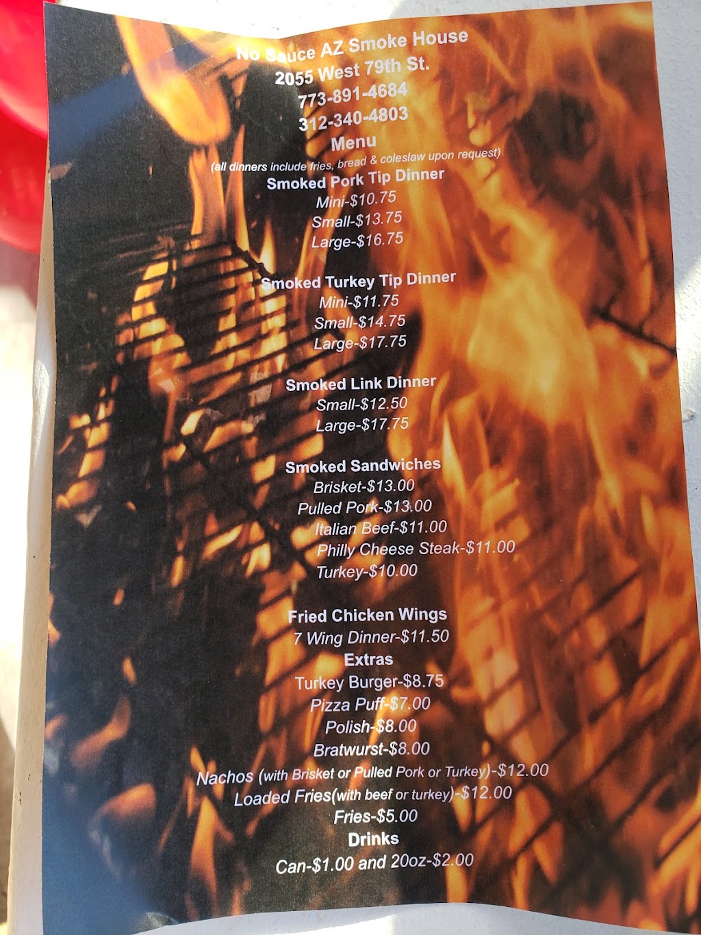 No Sauce AZ Smokehouse | restaurant | 2055 W 79th St, Chicago, IL 60620, USA | 7738914684 OR +1 773-891-4684