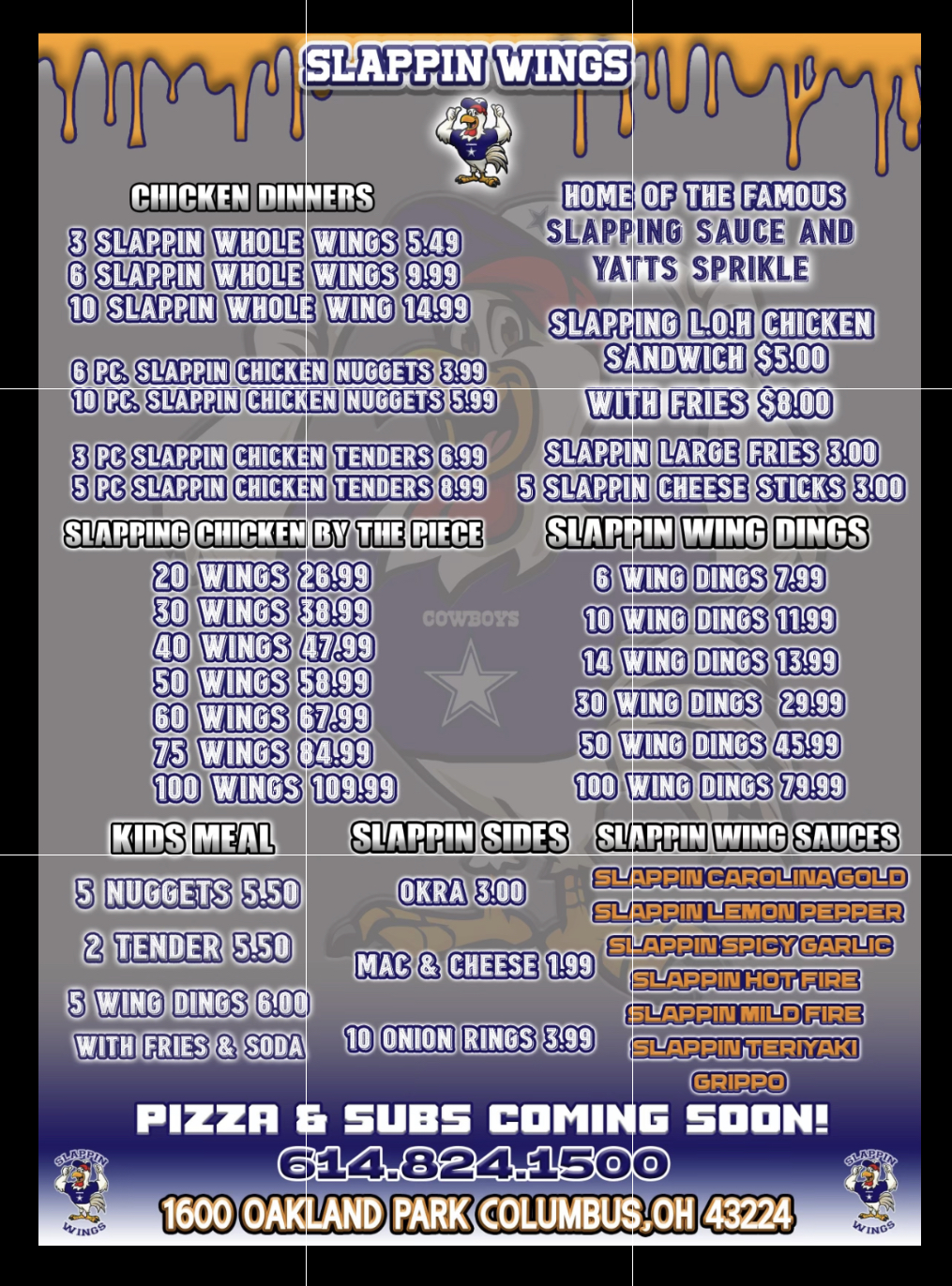 Slapping wings llc | restaurant | 1600 Oakland Park Ave, Columbus, OH 43224, USA | 6148241500 OR +1 614-824-1500