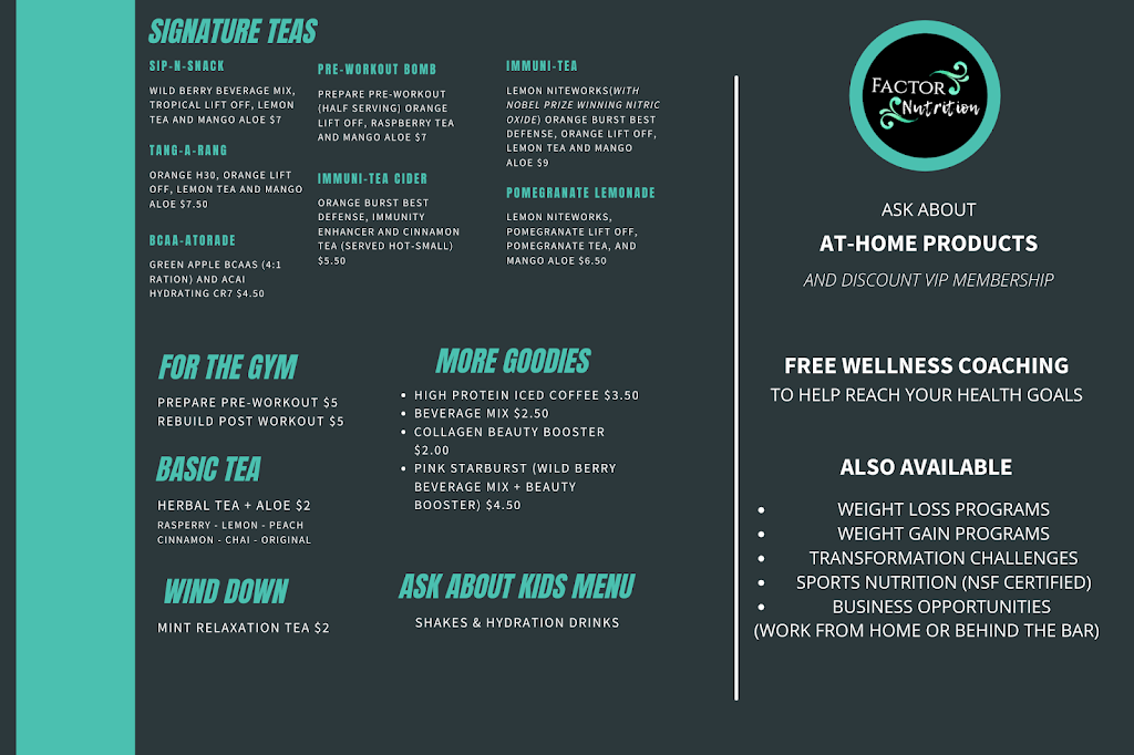 Factor Nutrition | restaurant | 996 Batesville Rd Suite 4, Greer, SC 29651, USA | 8642524097 OR +1 864-252-4097