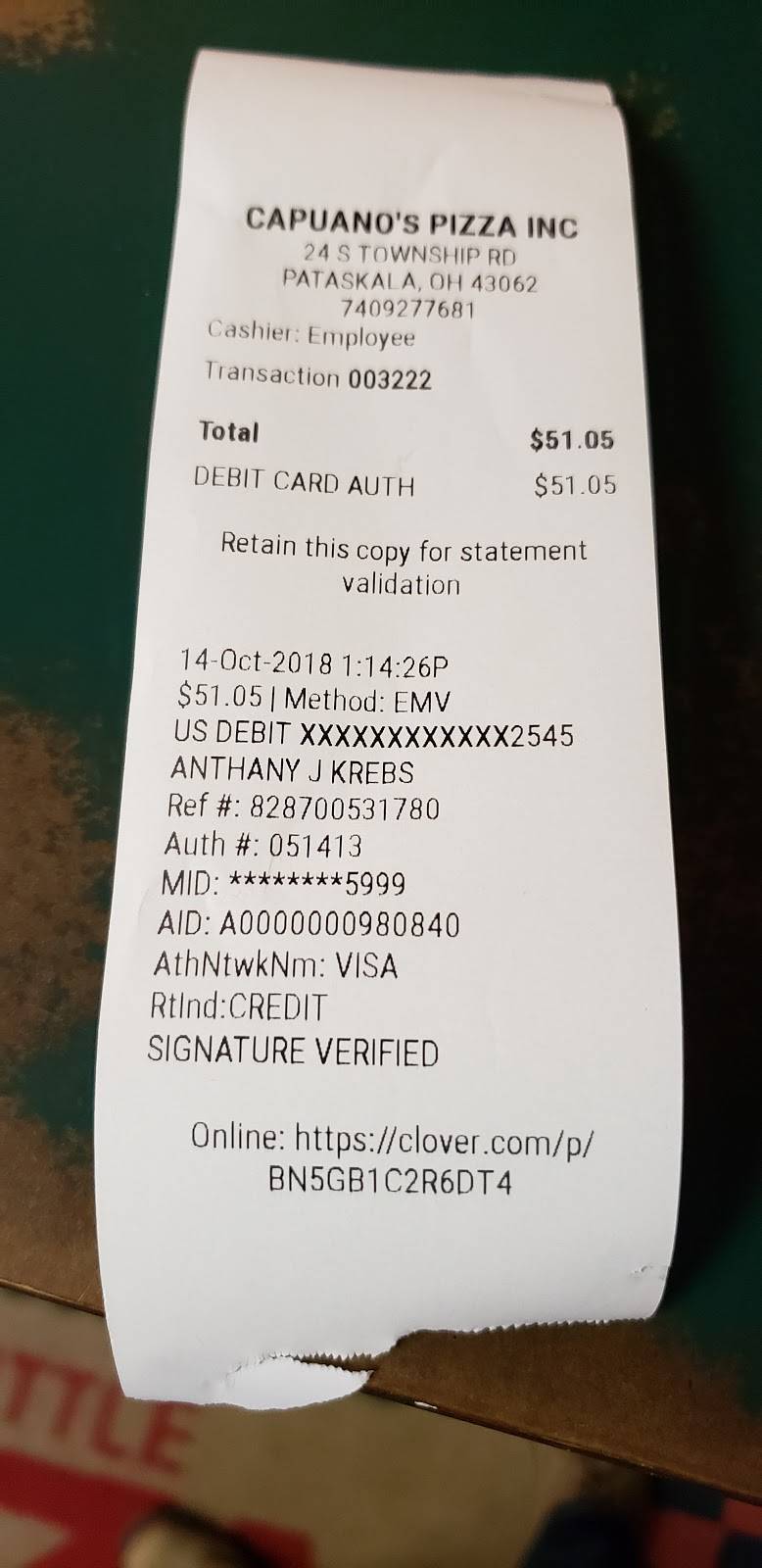 Capuanos Pizza House | restaurant | 24 S Twp Rd, Pataskala, OH 43062, USA | 7409277681 OR +1 740-927-7681