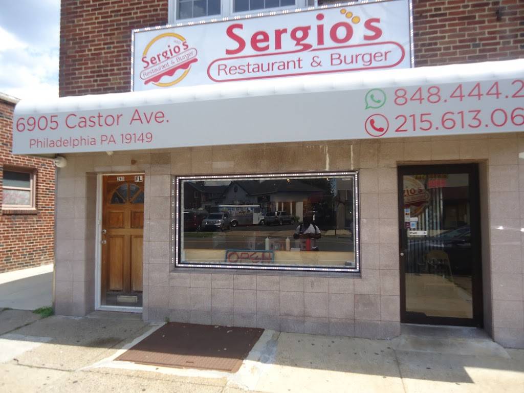 Sergio’s Restaurant and Burger | restaurant | 6905 Castor Ave, Philadelphia, PA 19149, USA | 2156130600 OR +1 215-613-0600