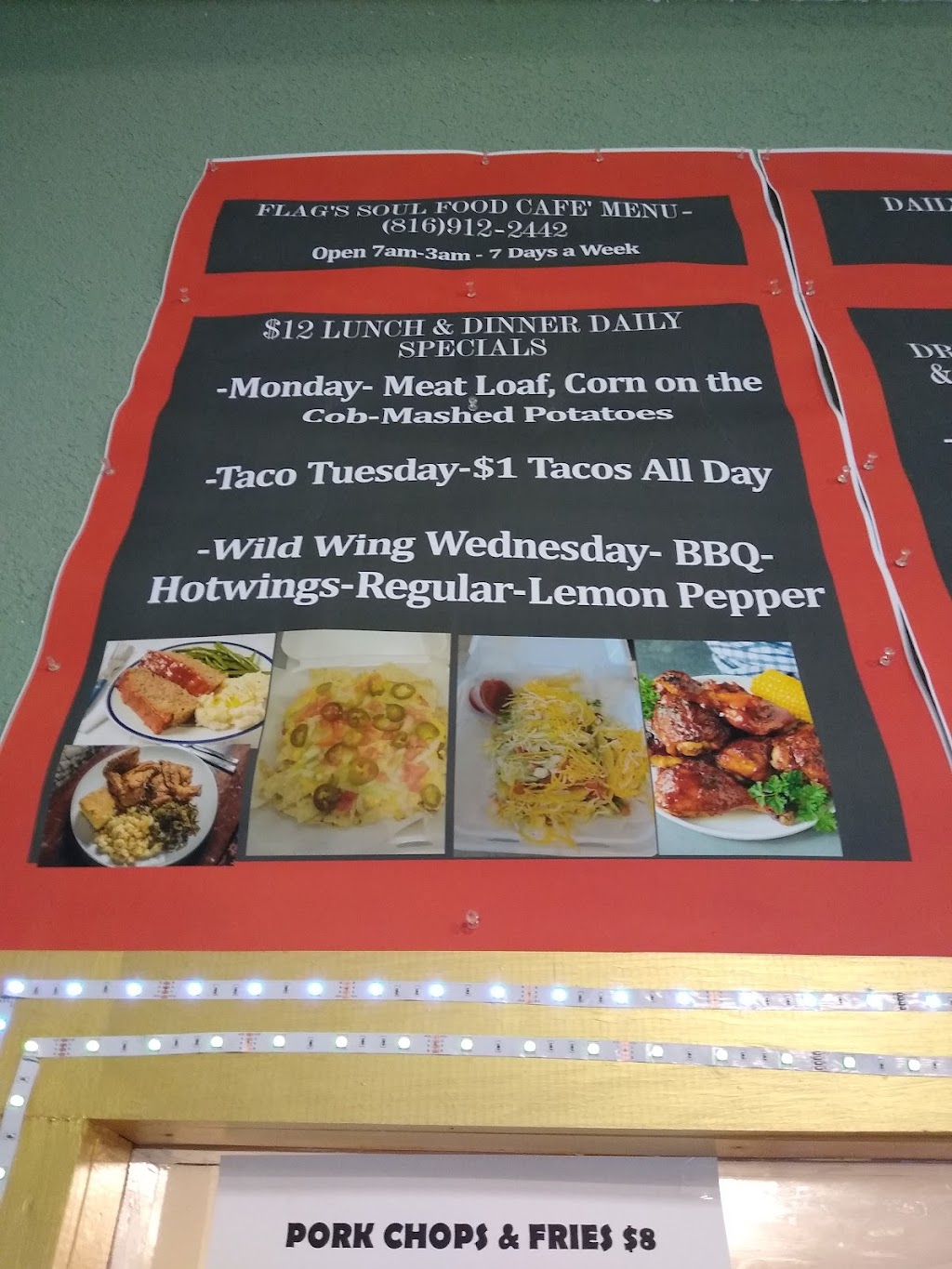 Flags Soul Food Cafe | restaurant | 5908 Prospect Ave, Kansas City, MO 64130, USA | 8169122442 OR +1 816-912-2442