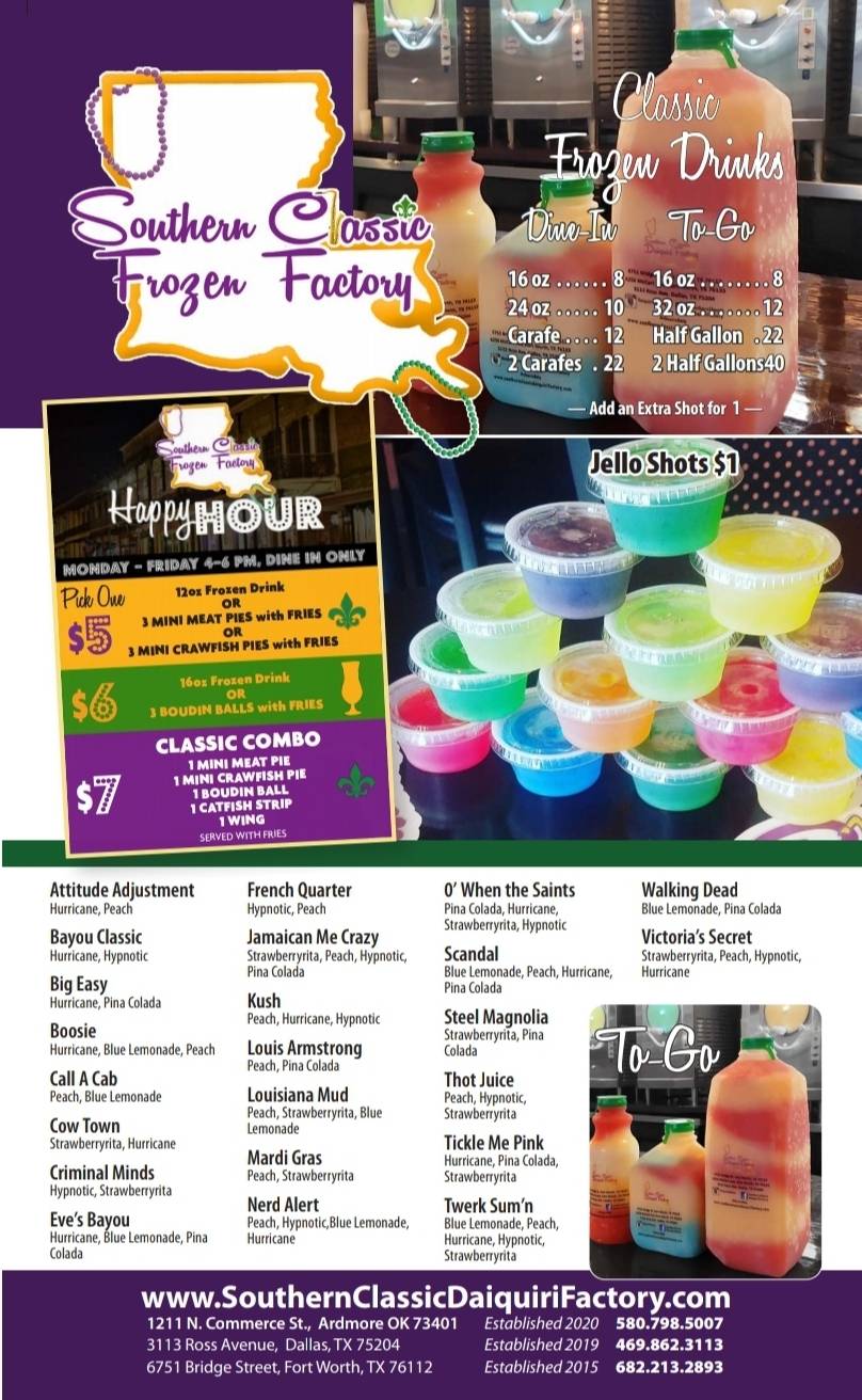 Southern Classic Frozen Factory | restaurant | 1211 N Commerce St The Shops At Ardmore Suite 8 &, 9, Ardmore, OK 73401, USA | 5807985007 OR +1 580-798-5007