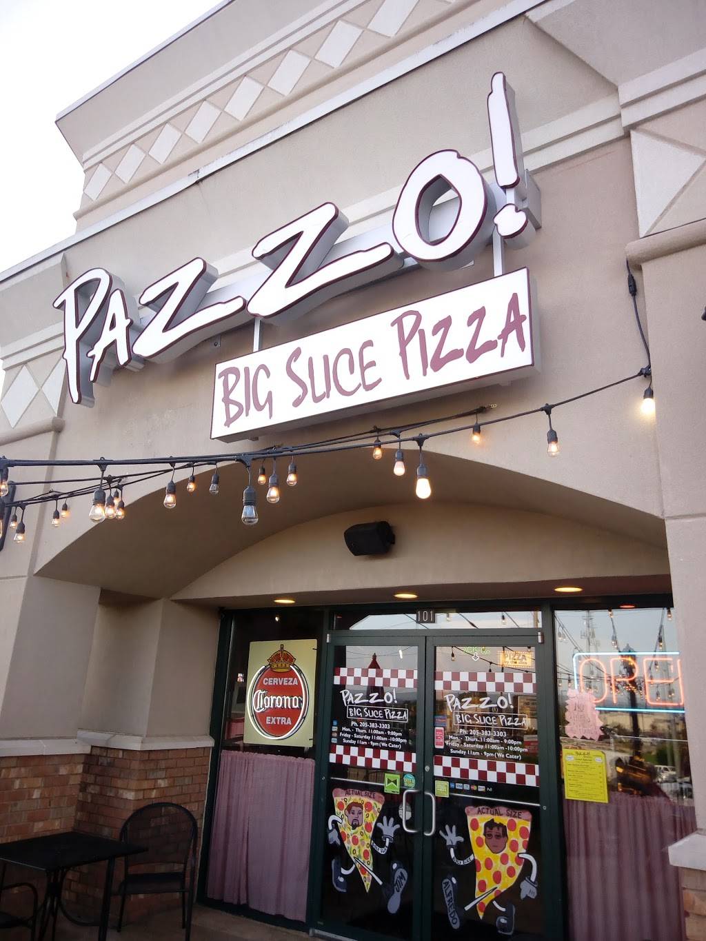 Pazzo Big Slice Pizza | bakery | 1678 Montgomery Hwy, Hoover, AL 35216, USA | 2053833303 OR +1 205-383-3303