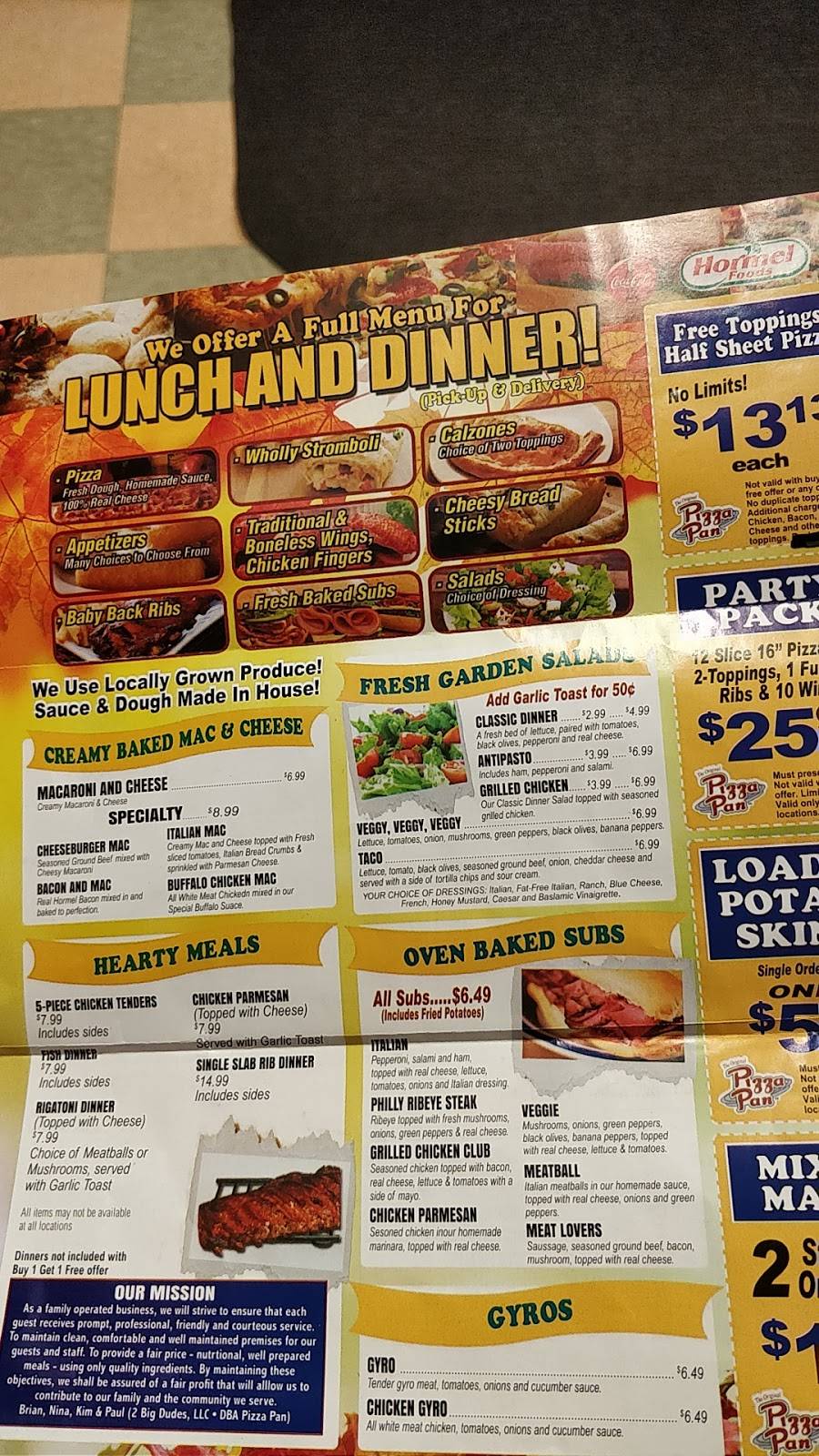 Pizza Pan | meal delivery | 33009 Lorain Rd # A, North Ridgeville, OH 44039, USA | 4403094999 OR +1 440-309-4999