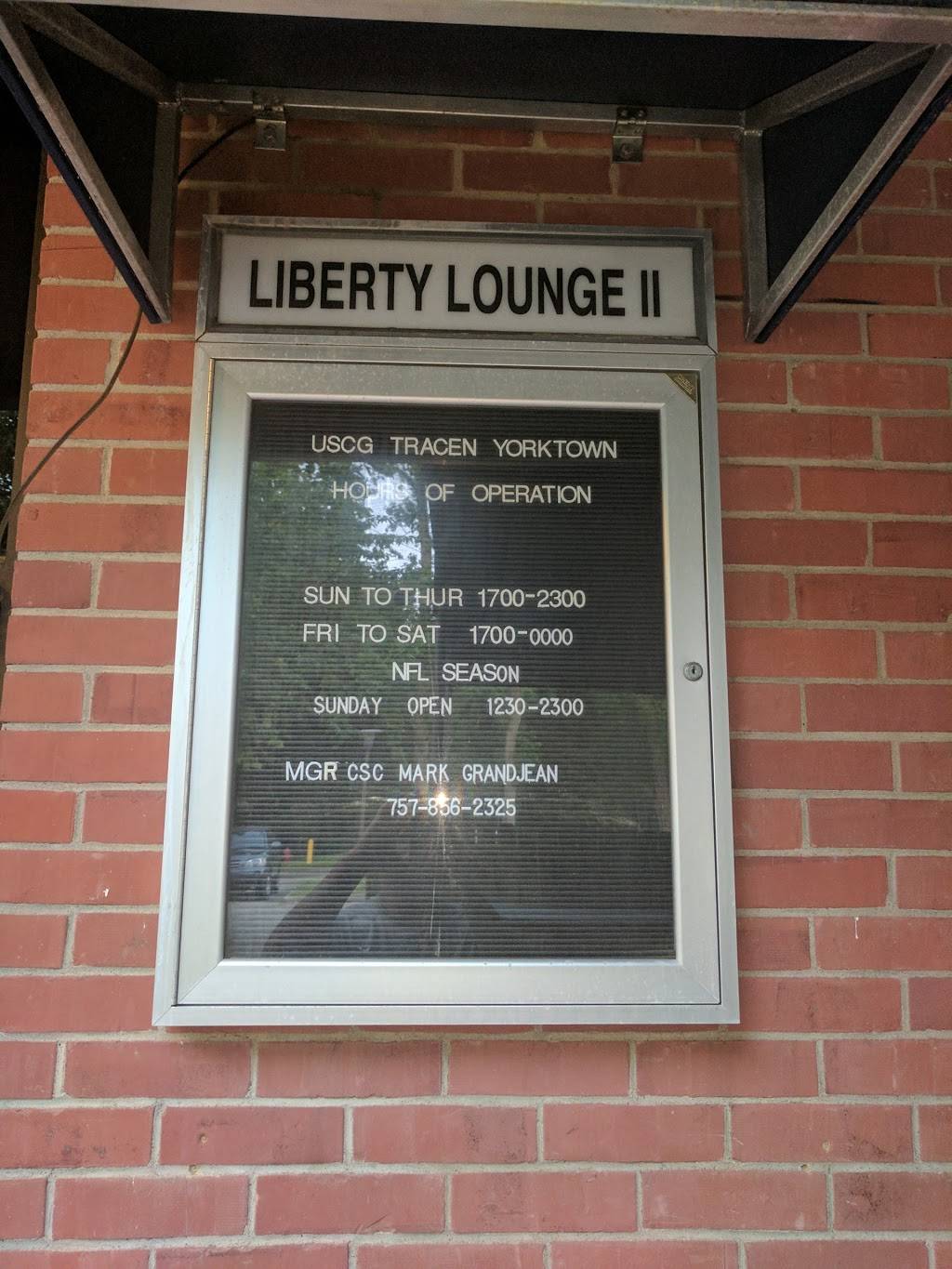 Liberty Lounge II | restaurant | 1 U S Coast Guard Training Center, Yorktown, VA 23690, USA | 7578562325 OR +1 757-856-2325