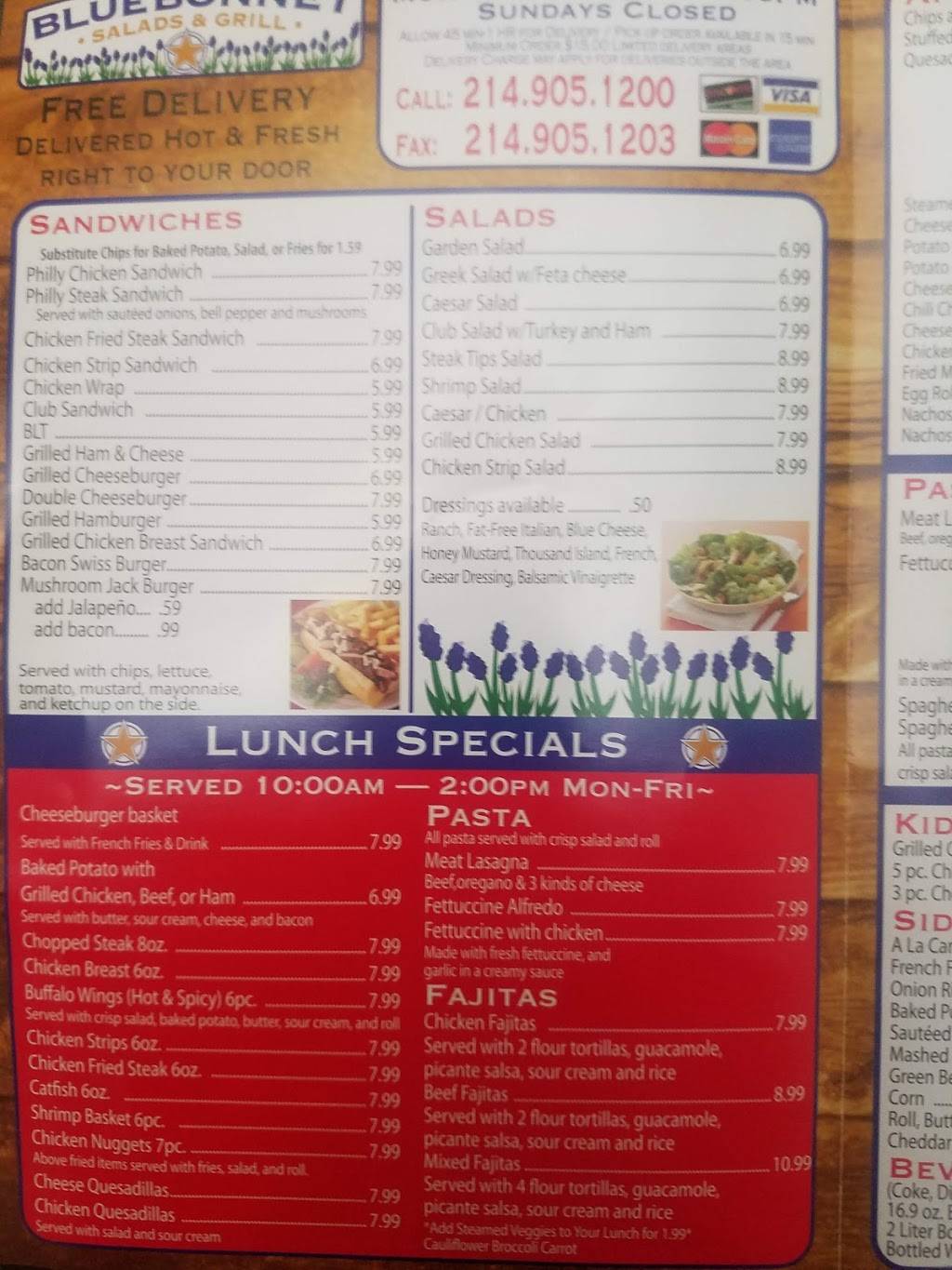 Bluebonnet Salads & Grill | meal takeaway | 8625 King George Dr #245, Dallas, TX 75235, USA | 2149051200 OR +1 214-905-1200