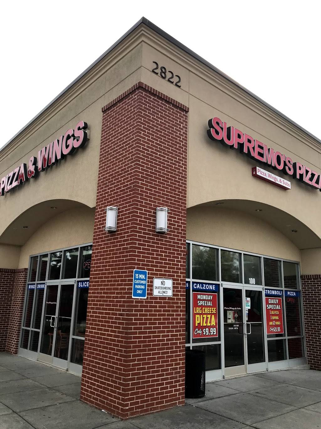 Supremos Pizza & Wings | restaurant | 2822 New Birch Dr #100, Raleigh, NC 27610, USA | 9199773218 OR +1 919-977-3218