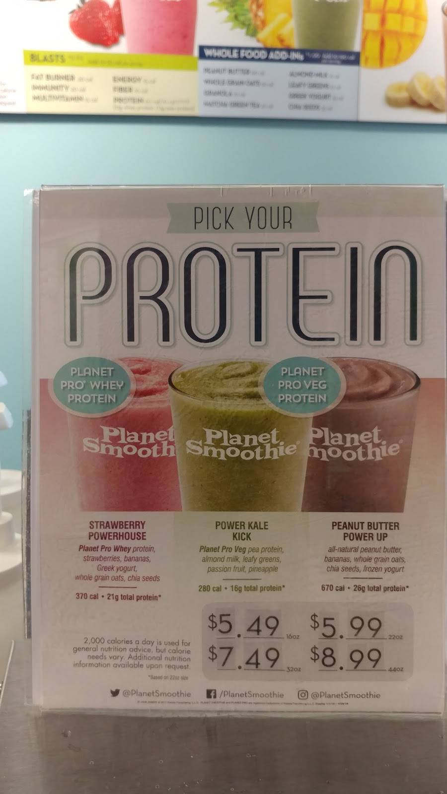 Planet Smoothie | restaurant | 7 Alafaya Woods Blvd #2000, Oviedo, FL 32765, USA | 4079775050 OR +1 407-977-5050