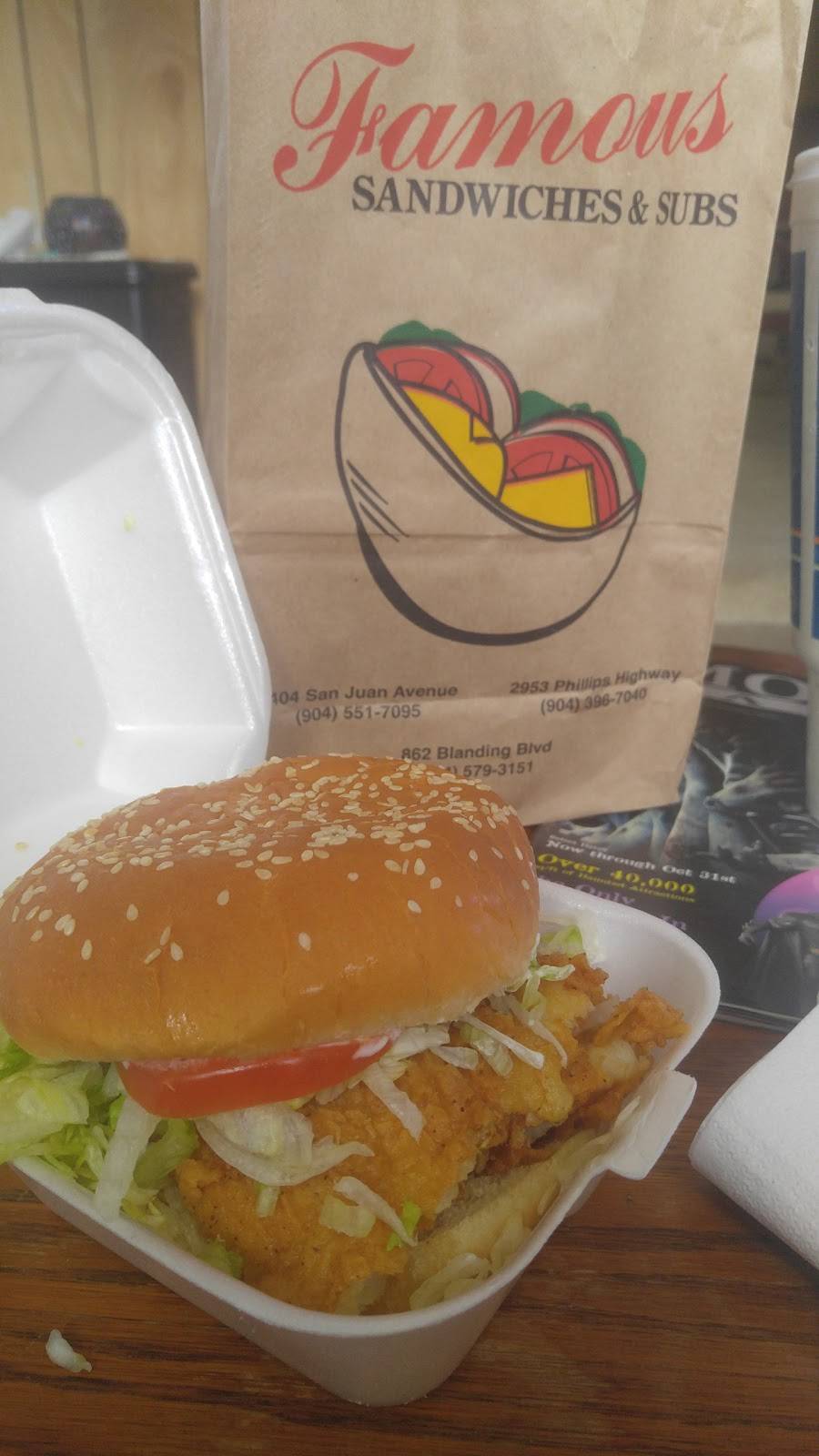 Famous Sandwiches & Subs | restaurant | 6404 San Juan Ave, Jacksonville, FL 32210, USA | 9045517095 OR +1 904-551-7095