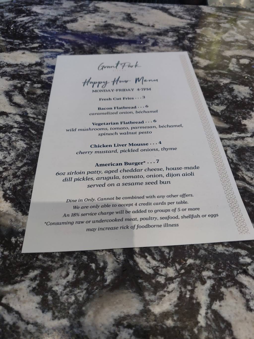 Grant Park Bistro | restaurant | 800 S Michigan Ave, Chicago, IL 60605, USA | 3127533420 OR +1 312-753-3420