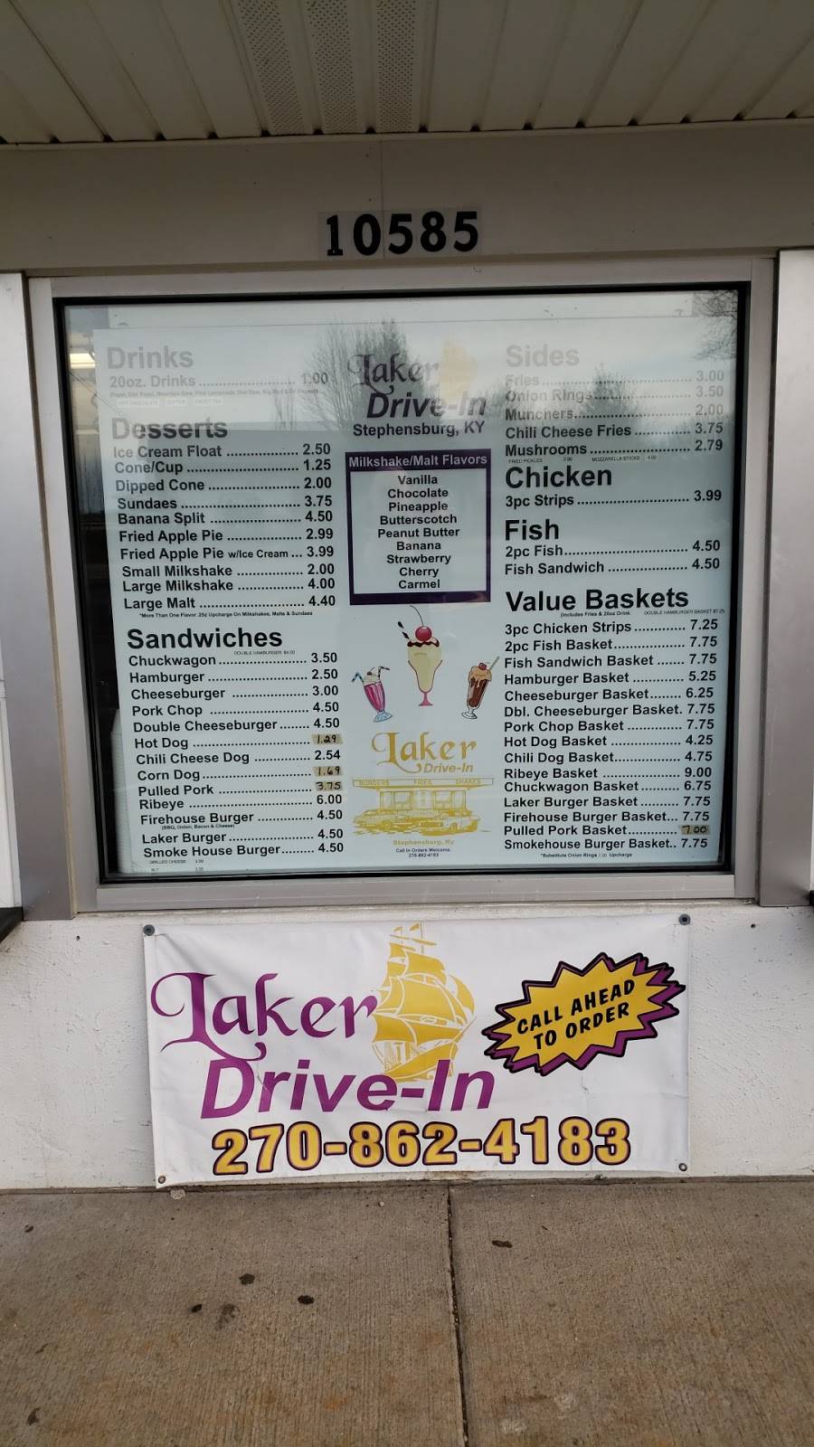 Laker Drive In | restaurant | 10585 Leitchfield Rd, Cecilia, KY 42724, USA | 2708624183 OR +1 270-862-4183