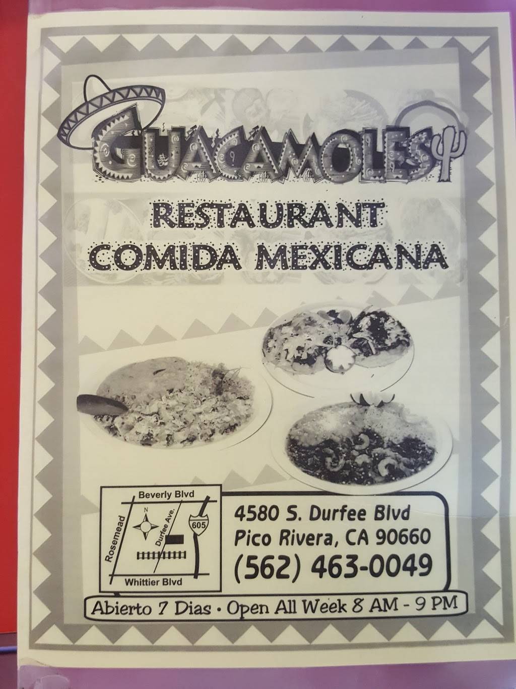 Guacamoles Taqueria | restaurant | 4580 Durfee Ave, Pico Rivera, CA 90660, USA | 5624630049 OR +1 562-463-0049