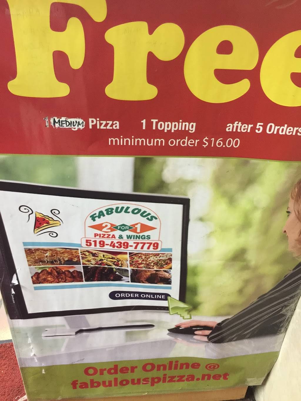 Fabulous 2 for 1 Pizza & Wings | restaurant | 483 Dundas St, London, ON N6B 1W4, Canada | 5194397779 OR +1 519-439-7779