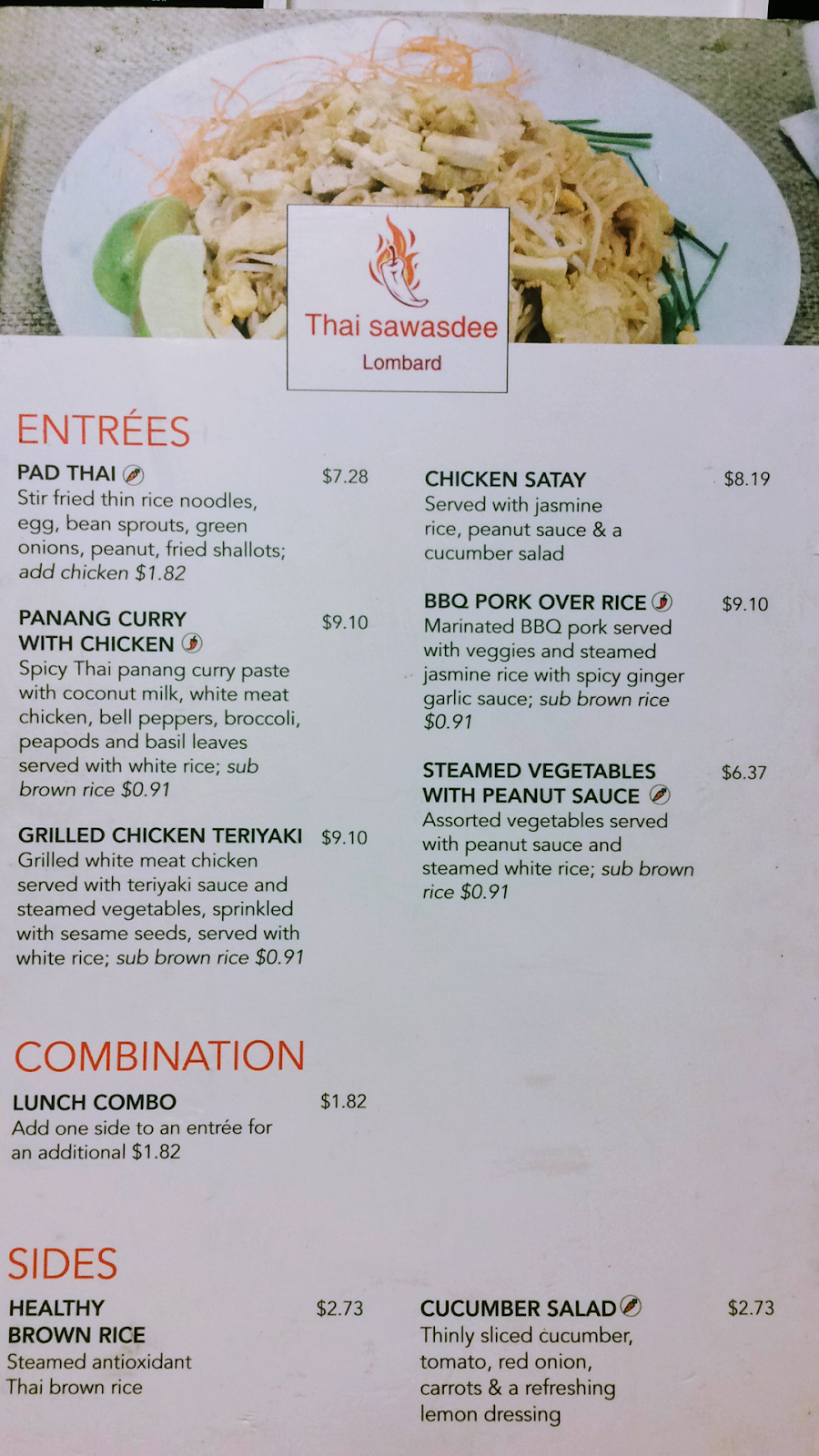 thai sawasdee | restaurant | 4744, 845 E Roosevelt Rd, Lombard, IL 60148, USA | 3126943865 OR +1 312-694-3865