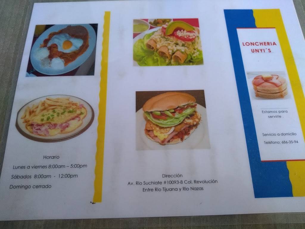 Unyis | restaurant | 22015, Cjon. Rio Suchiate 10009, Revolucion, 22015 Tijuana, B.C., Mexico | 6863594 OR +52 6863594