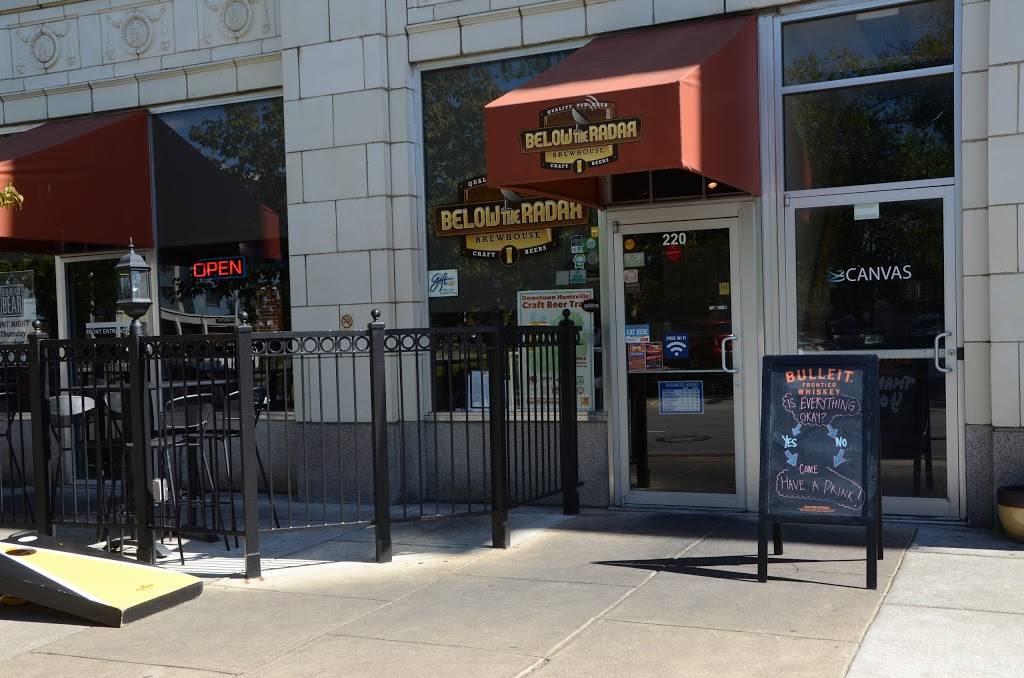 Below the Radar Brewhouse | restaurant | 220 Holmes Ave NE, Huntsville, AL 35801, USA | 2564696617 OR +1 256-469-6617
