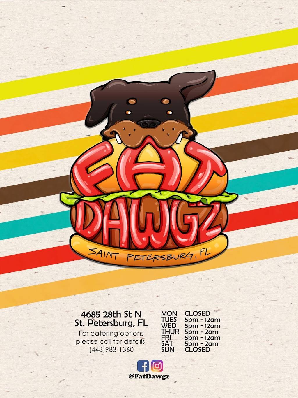 Fat Dawgz | restaurant | 28th St N, St. Petersburg, FL 33714, USA | 4439831360 OR +1 443-983-1360