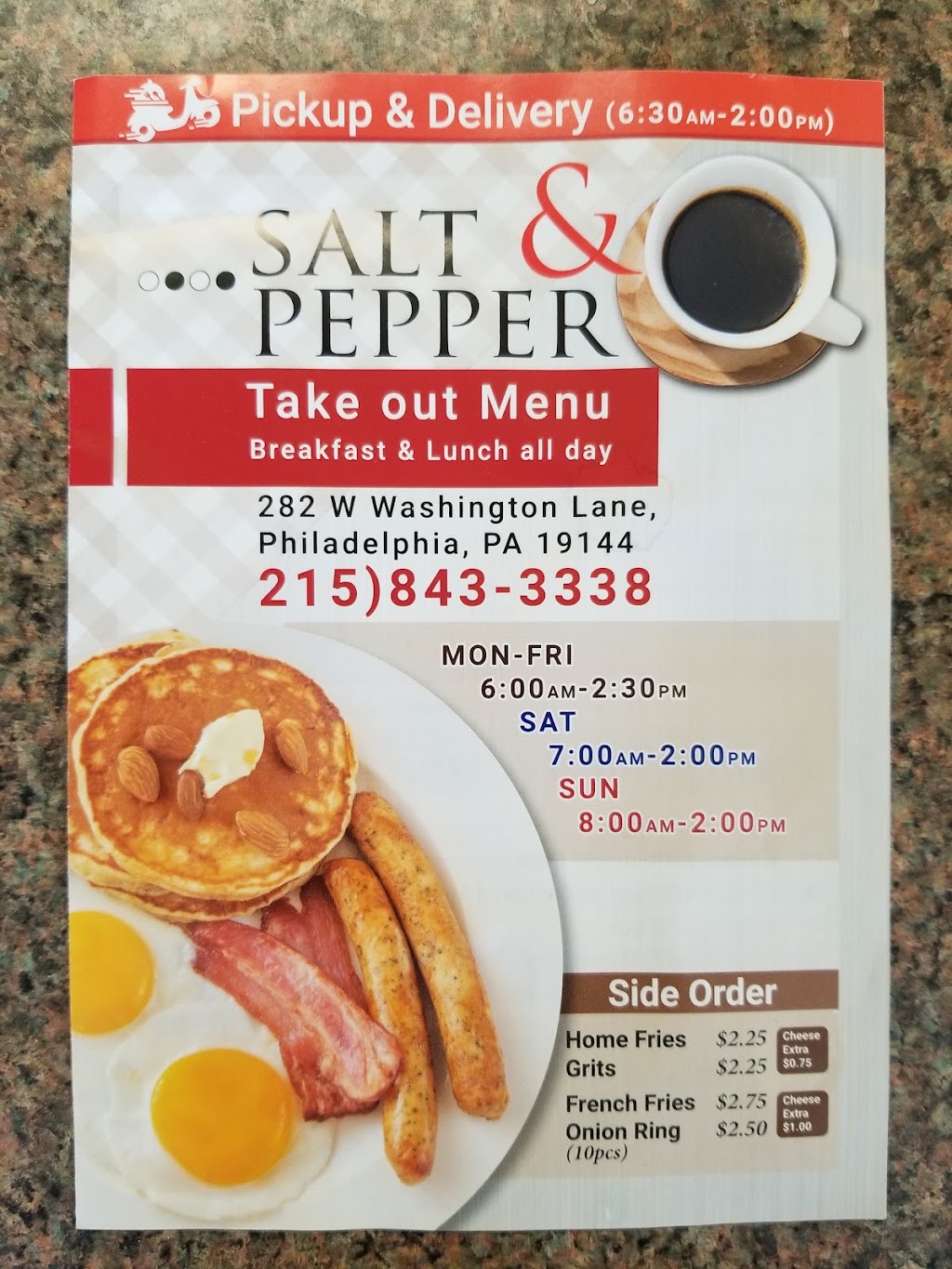 Salt & Pepper | restaurant | 282 W Washington Ln, Philadelphia, PA 19144, USA | 2158433338 OR +1 215-843-3338
