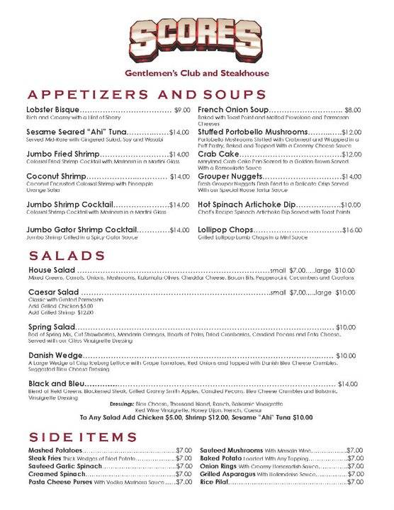 Scores Gentlemens Club | restaurant | 2310 N Dale Mabry Hwy, Tampa, FL 33607, USA | 8138757912 OR +1 813-875-7912