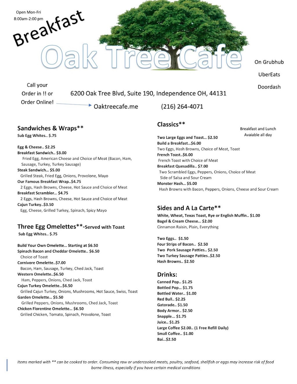 Oak Tree Cafe | restaurant | 6200 Oak Tree Blvd, Independence, OH 44131, USA | 2162644071 OR +1 216-264-4071