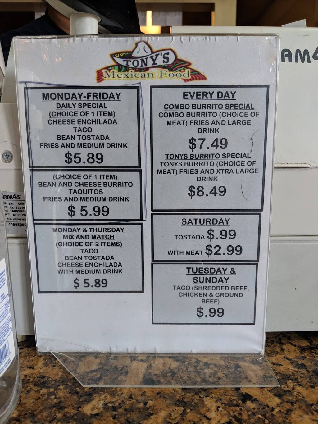 Tonys Mexican Food | restaurant | 10328 Arlington Ave, Riverside, CA 92505, USA | 9513594900 OR +1 951-359-4900