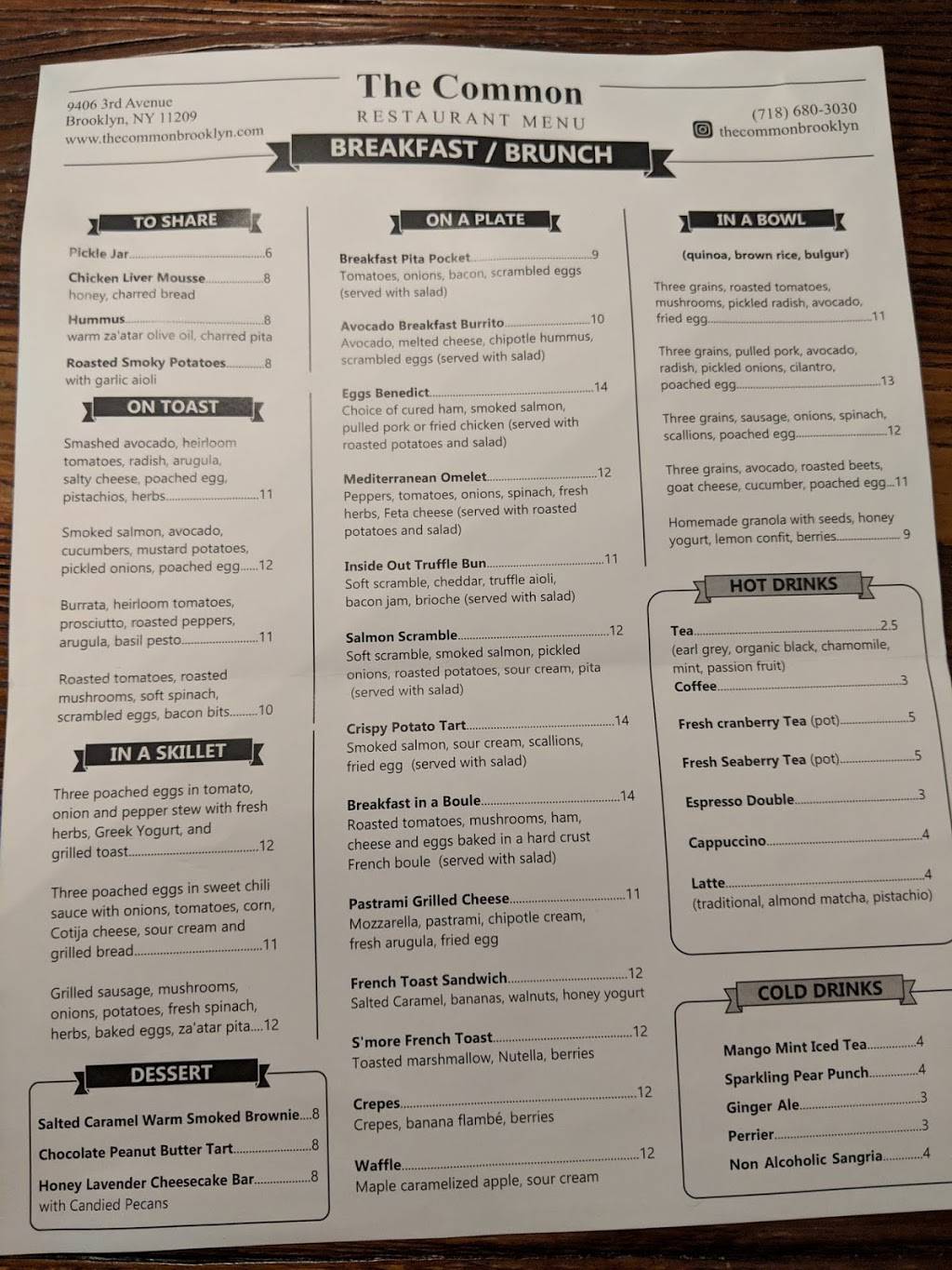 The Common | restaurant | 9406 3rd Ave, Brooklyn, NY 11209, USA | 7186803030 OR +1 718-680-3030