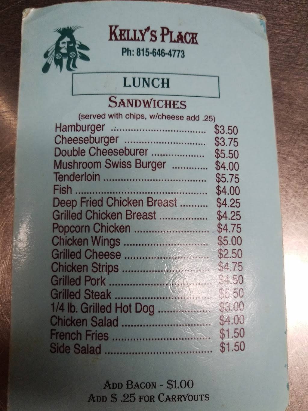 Kellys Place | restaurant | 222 W Main St, Tiskilwa, IL 61368, USA | 8156464773 OR +1 815-646-4773