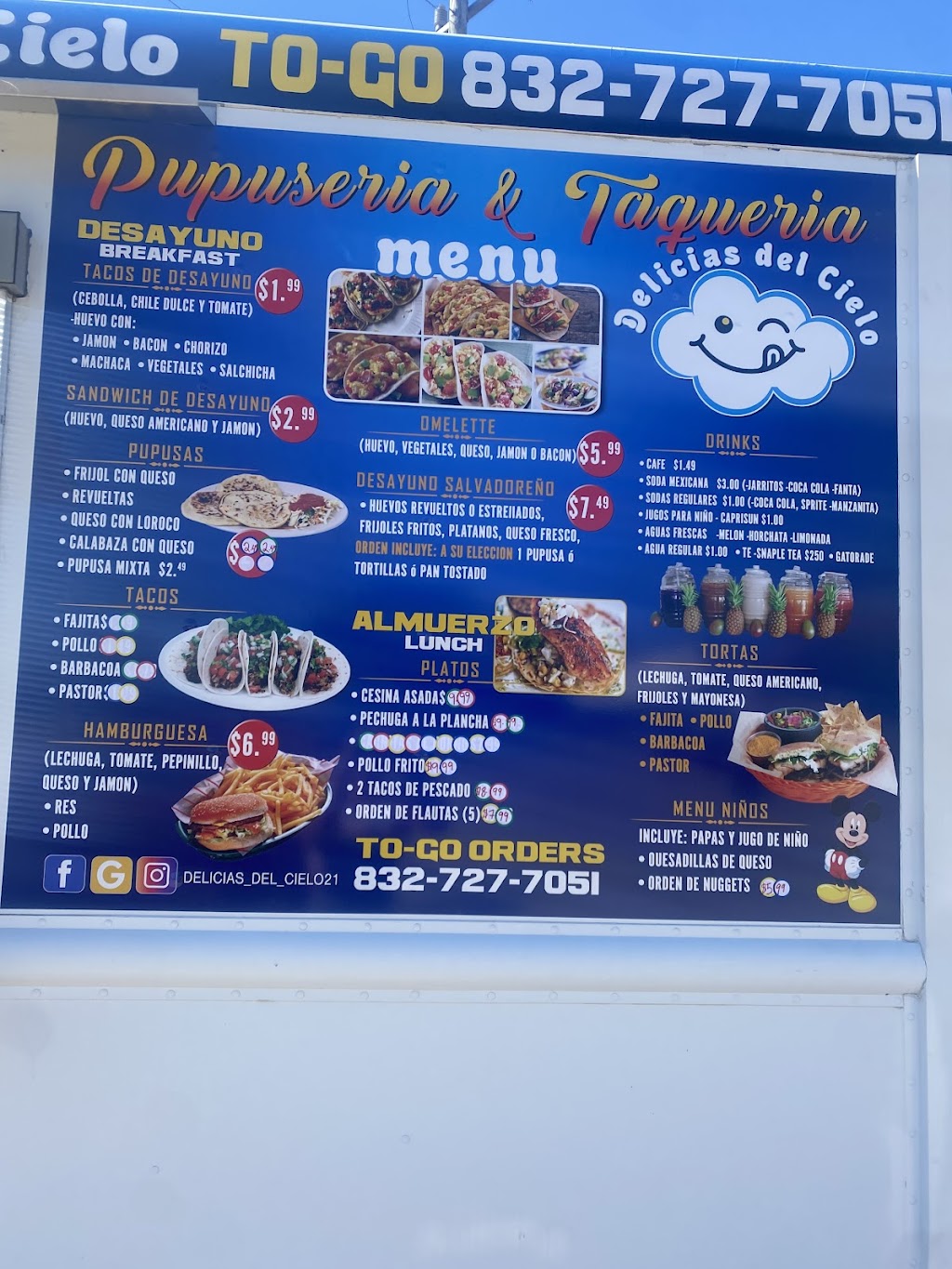 Pupuseria y taqueria Delicias del Cielo | restaurant | 1398 W Gulf Bank Rd, Houston, TX 77088, United States | 8327277051 OR +1 832-727-7051