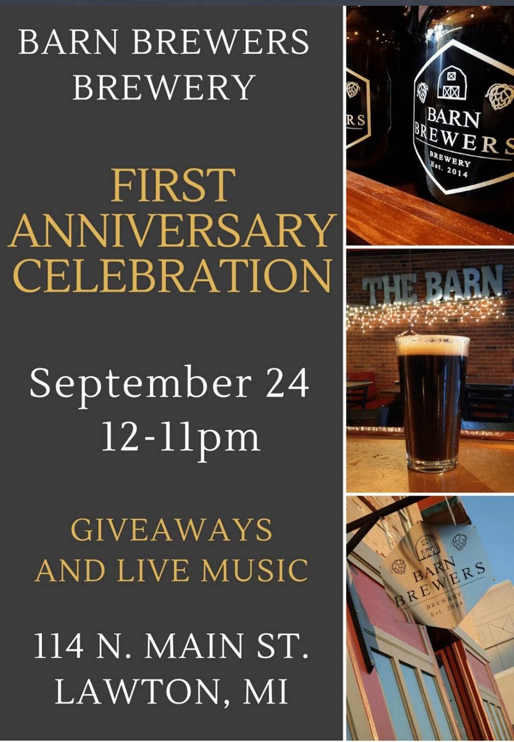 Barn Brewers Brewery | restaurant | 114 Main St, Lawton, MI 49065, USA | 2692990482 OR +1 269-299-0482