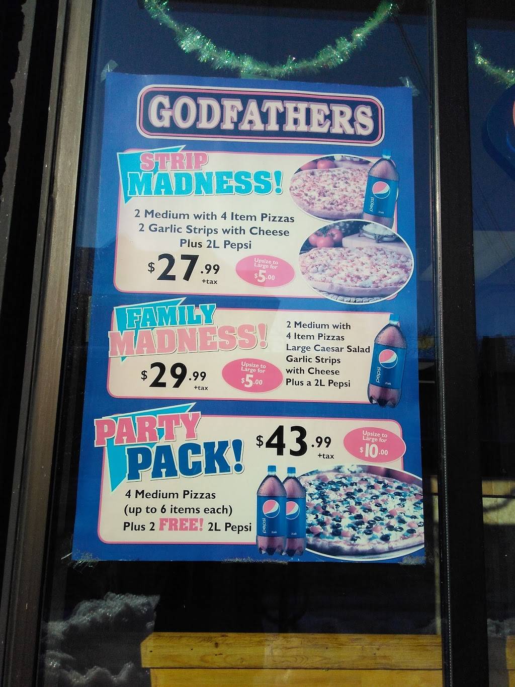 Godfathers Pizza - Cayuga | restaurant | 20 Talbot St W, Cayuga, ON N0A 1E0, Canada | 9057729000 OR +1 905-772-9000
