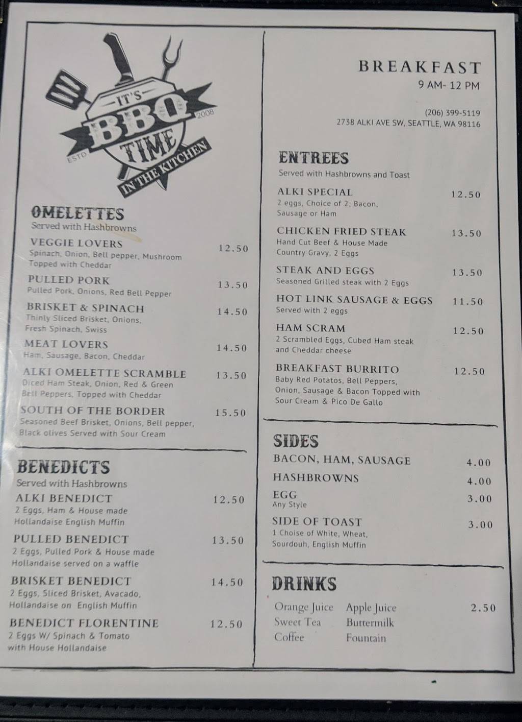 Its BBQ Time | restaurant | 2738 Alki Ave SW, Seattle, WA 98116, USA | 2065882242 OR +1 206-588-2242