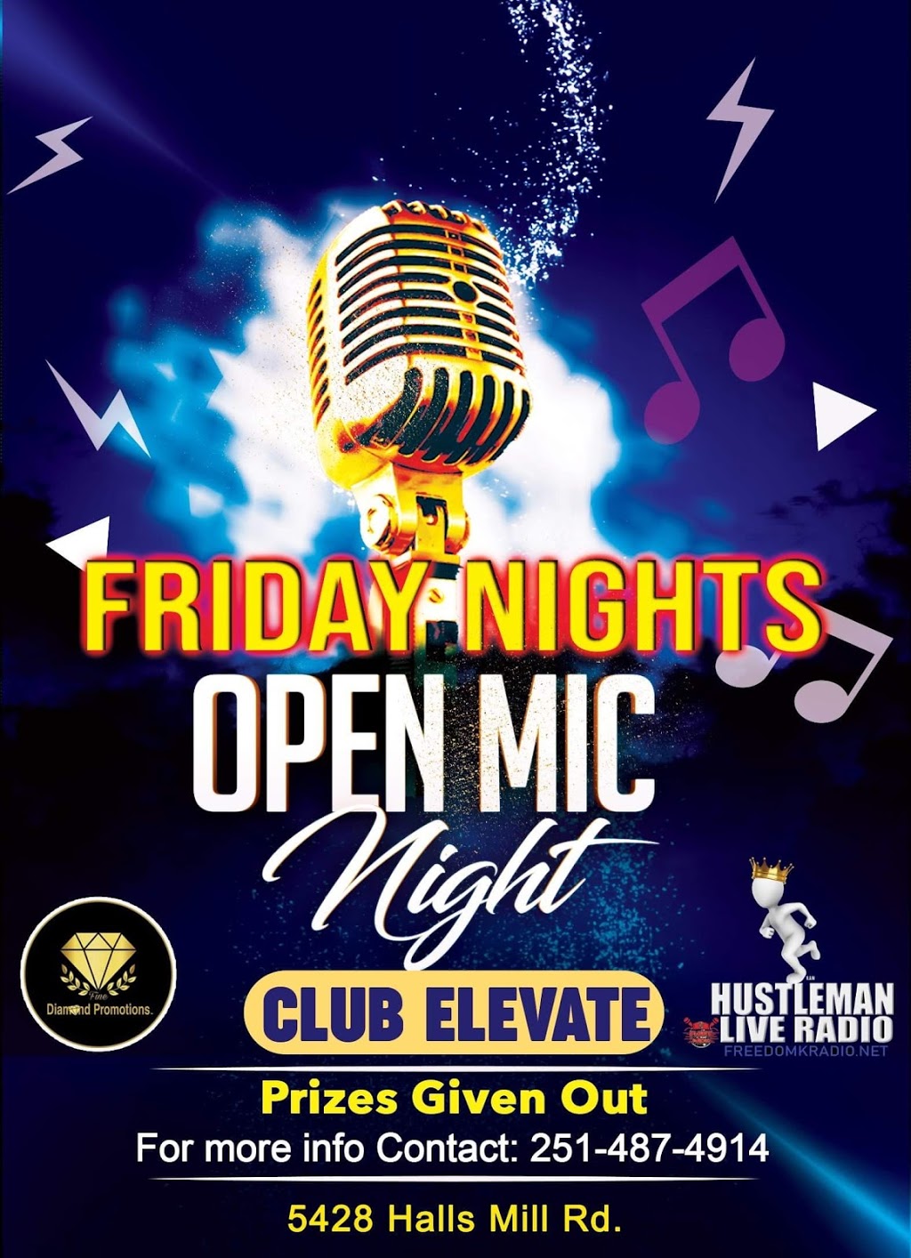 Club Elevate | restaurant | 5428 Halls Mill Rd, Mobile, AL 36619, USA | 2513008206 OR +1 251-300-8206