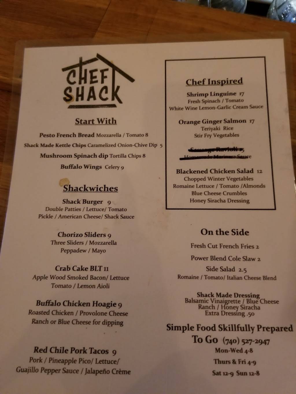 Chef Shack | restaurant | 5176 Walnut Road Inside Buckeye Lake Brewery, Buckeye Lake, OH 43008, USA | 7408220011 OR +1 740-822-0011