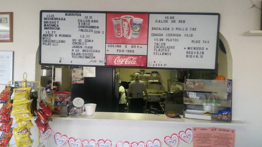 Cocina 2 Go | restaurant | 9819 Socorro Rd # C3, El Paso, TX 79927, United States | 9157901980 OR +1 915-790-1980