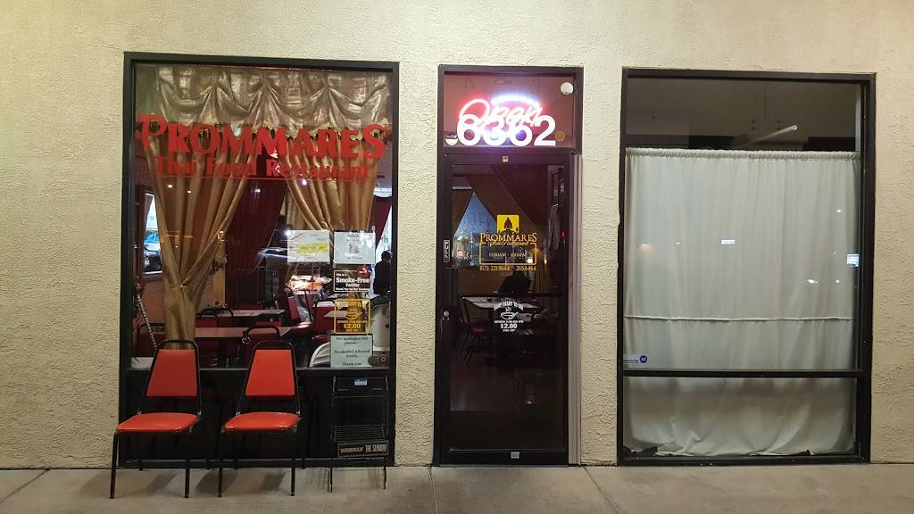 Prommares Thai Food | restaurant | 6362 W Sahara Ave, Las Vegas, NV 89146, USA | 7022219644 OR +1 702-221-9644