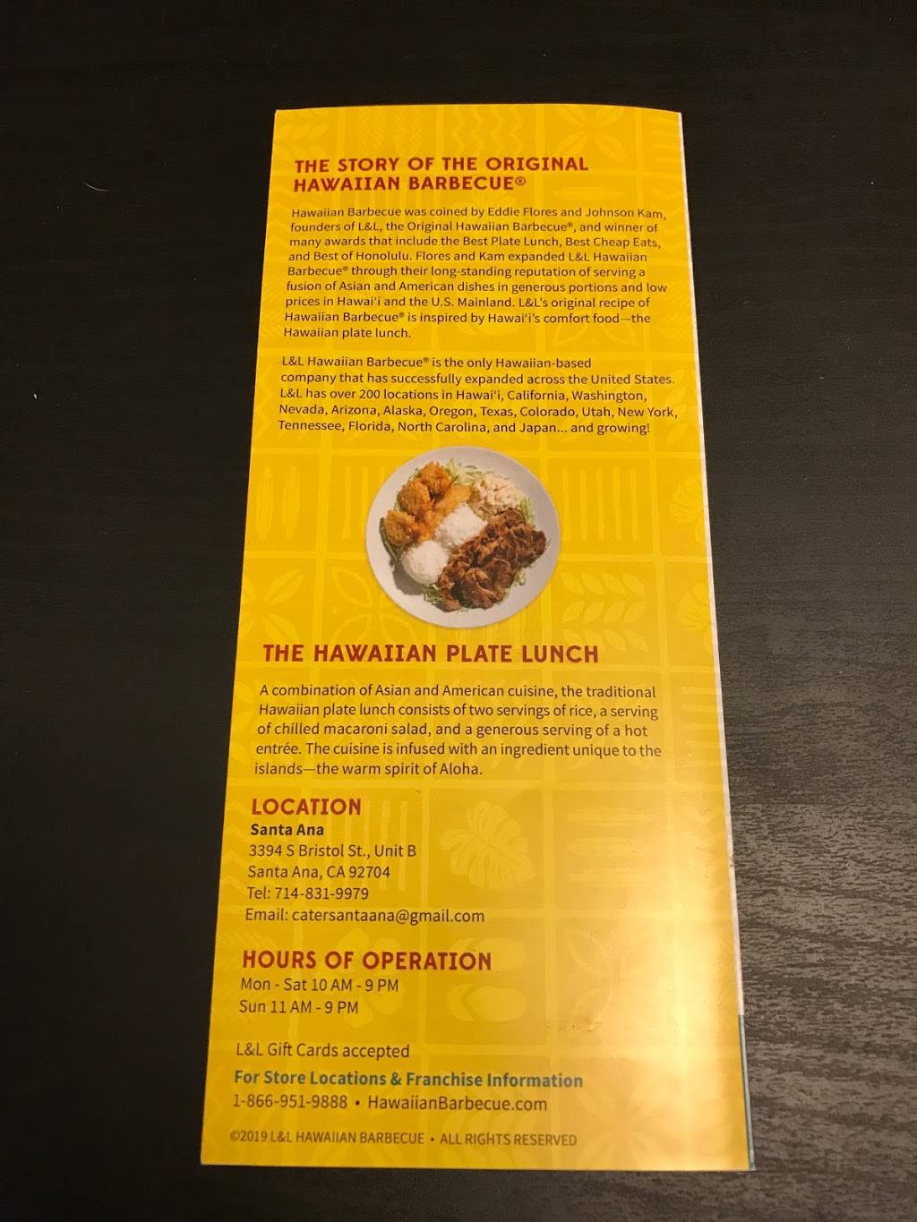 L&L Hawaiian Barbecue | restaurant | 3398 S. Bristol St. Ste. B (Bristol Place Shopping Center, Santa Ana, CA 92704, USA | 7148319979 OR +1 714-831-9979