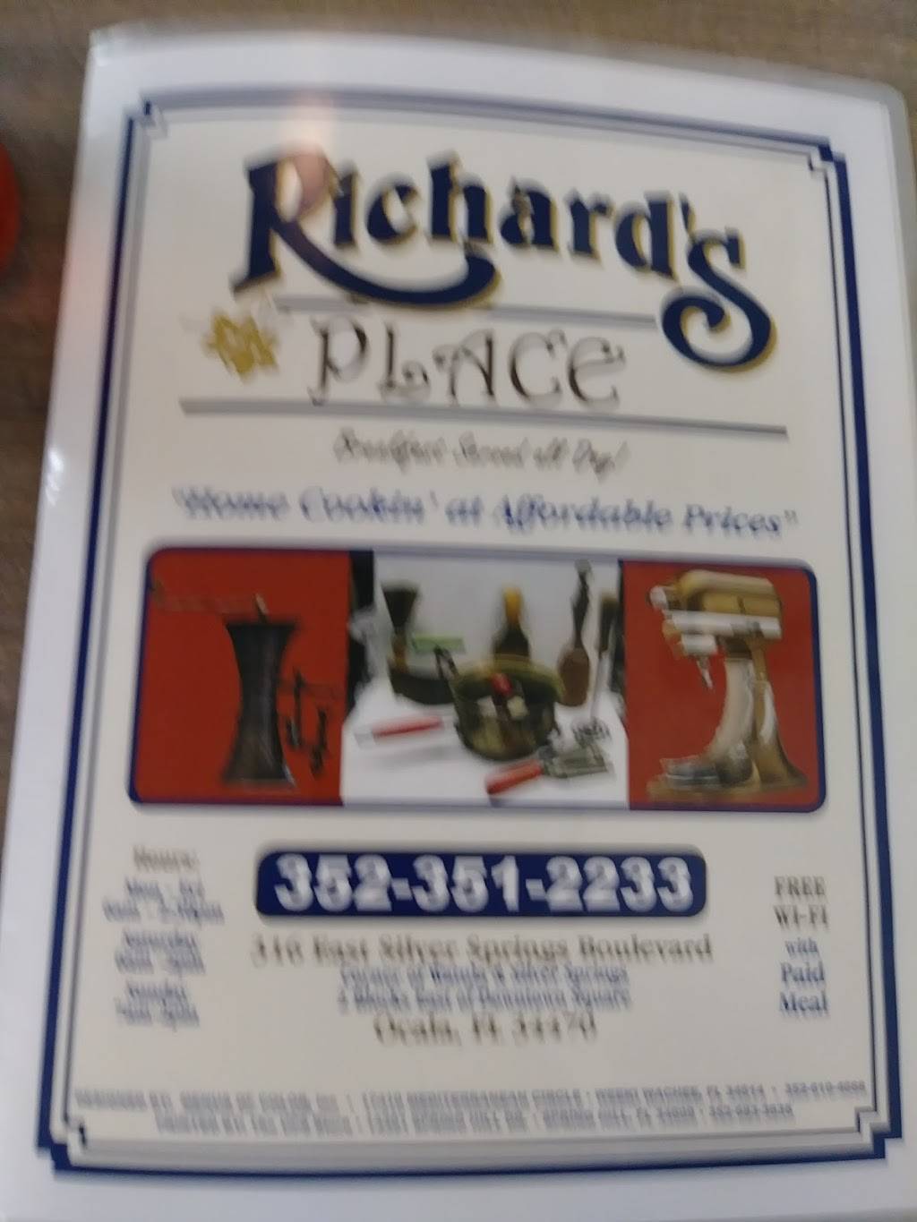 Richards Place | restaurant | 316 E Silver Springs Blvd, Ocala, FL 34470, USA | 3523512233 OR +1 352-351-2233