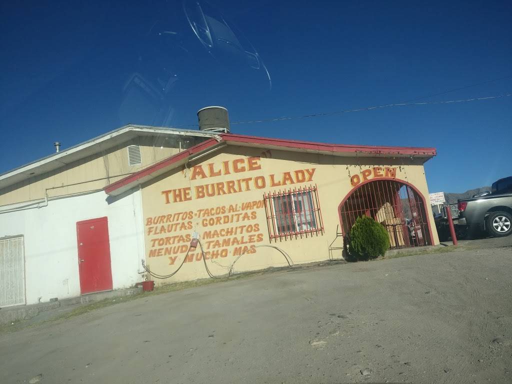 Alice The Burrito Lady | restaurant | 601 Westway Blvd, Canutillo, TX 79835, USA | 9153092123 OR +1 915-309-2123