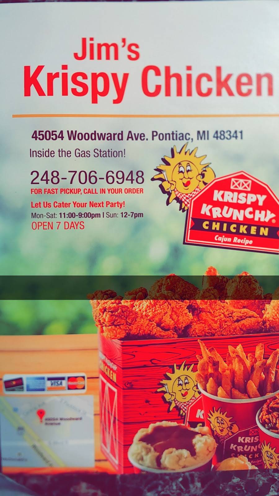 Jims Krispy Chicken | restaurant | 45054 Woodward Ave, Pontiac, MI 48341, USA | 2487066948 OR +1 248-706-6948