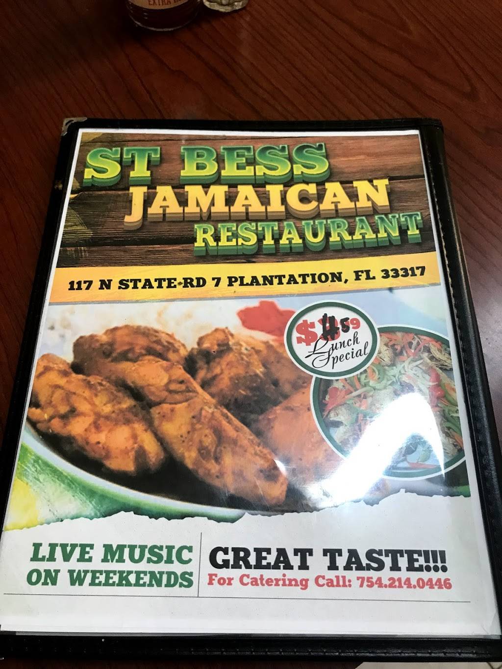 St Bess Jamaican Restaurant | restaurant | 117 FL-7, Plantation, FL 33317, USA | 9545305185 OR +1 954-530-5185