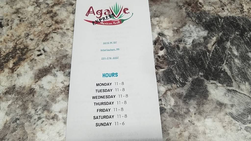 Agave Express | restaurant | 2070 M-137, Interlochen, MI 49643, USA | 2312763337 OR +1 231-276-3337