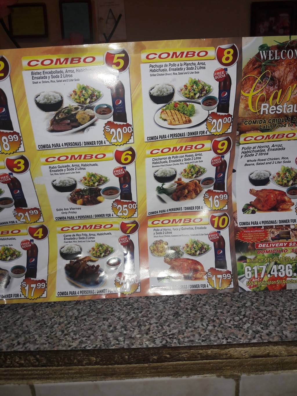 Caribe Restaurant | restaurant | 559 Washington St, Boston, MA 02124, USA | 6174367351 OR +1 617-436-7351