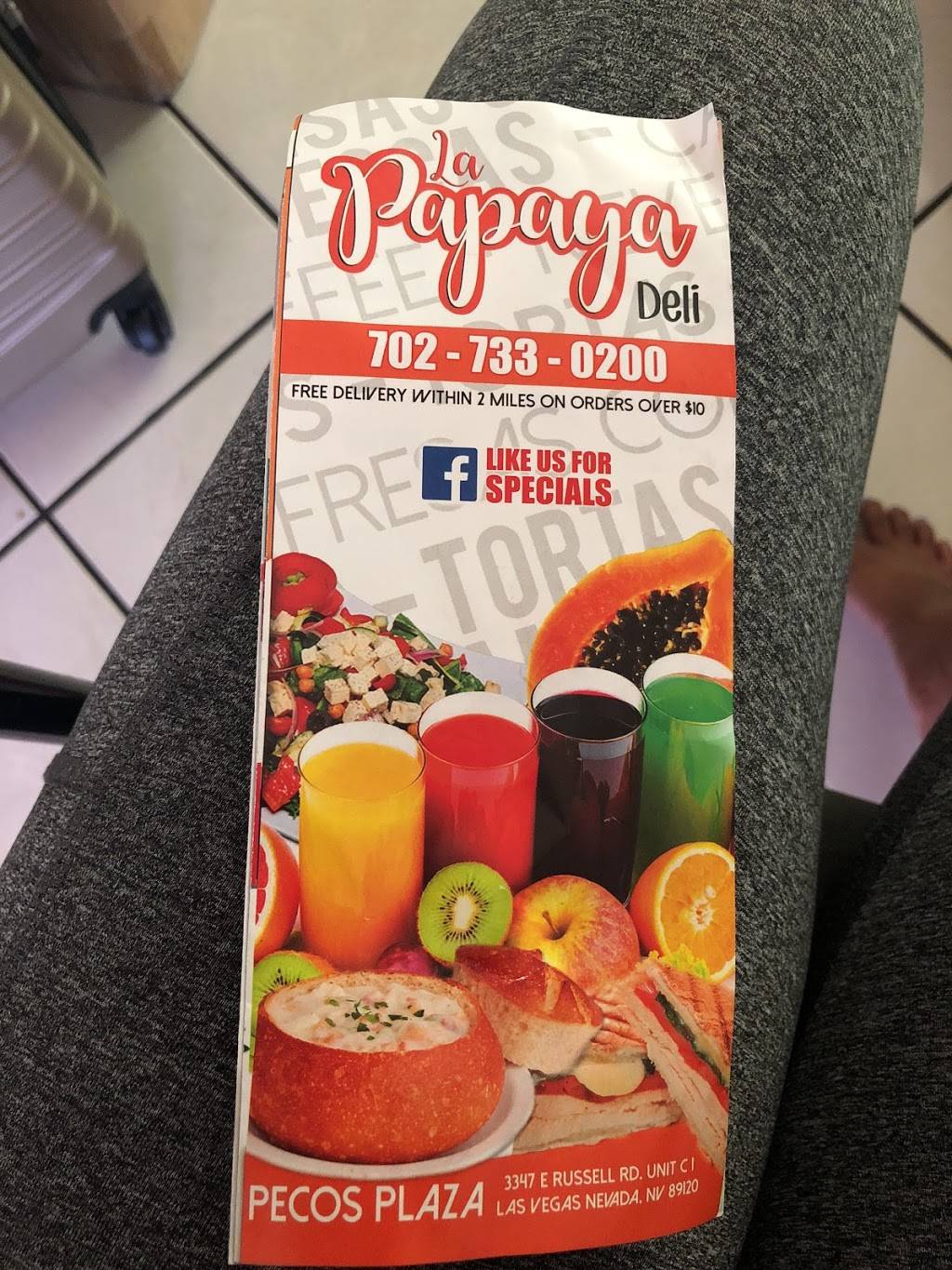 La Papaya Deli | restaurant | 3347 E Russell Rd, Las Vegas, NV 89120, USA | 7027330200 OR +1 702-733-0200