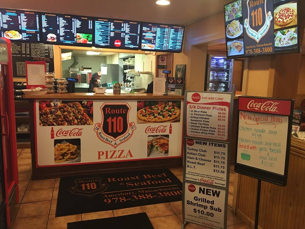 Route 110 Roast Beef & Seafood | restaurant | 66 1/2 Haverhill Rd, Amesbury, MA 01913, USA | 9783869880 OR +1 978-386-9880